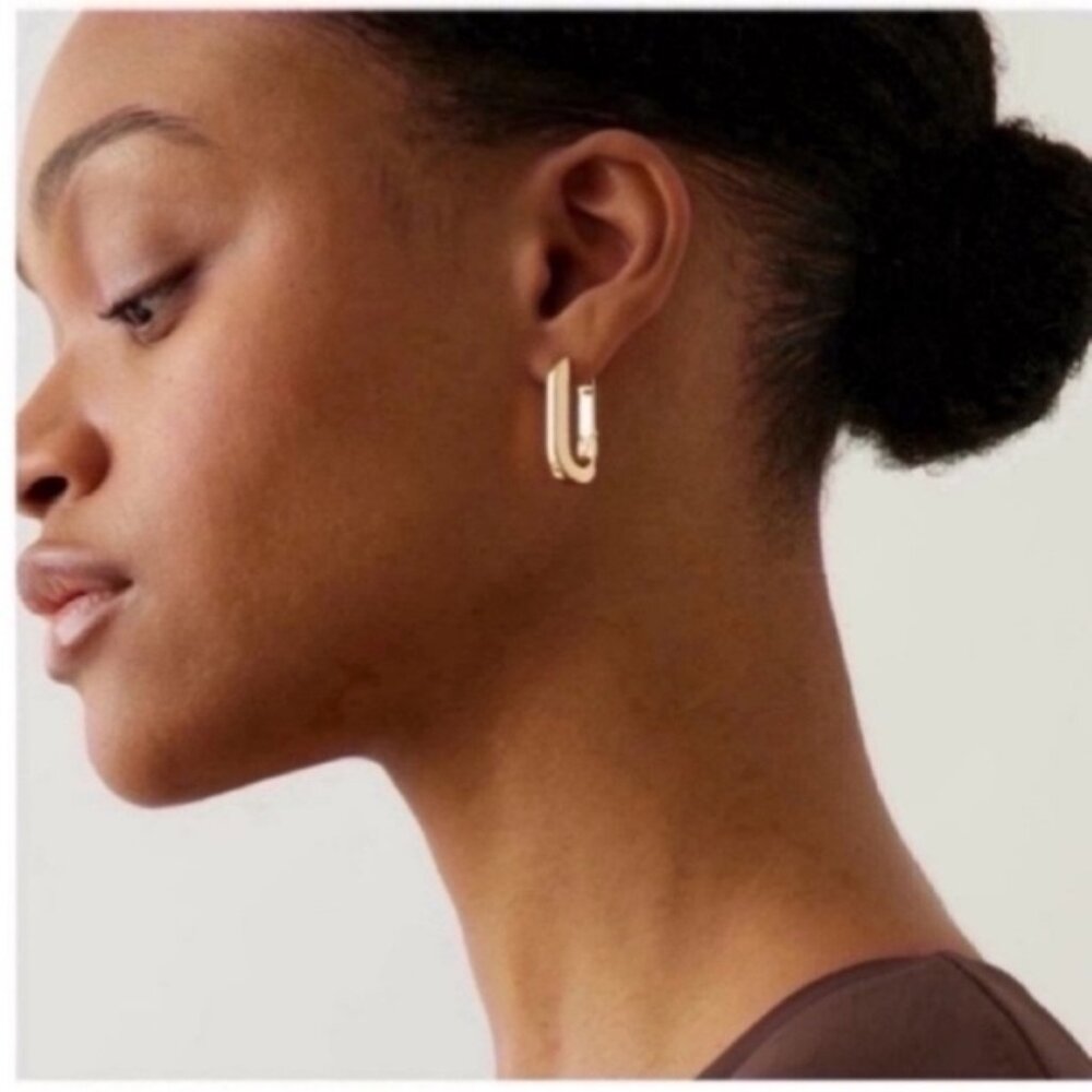 New! Anthropologie Brynn Gold Huggie Earrings NWOT